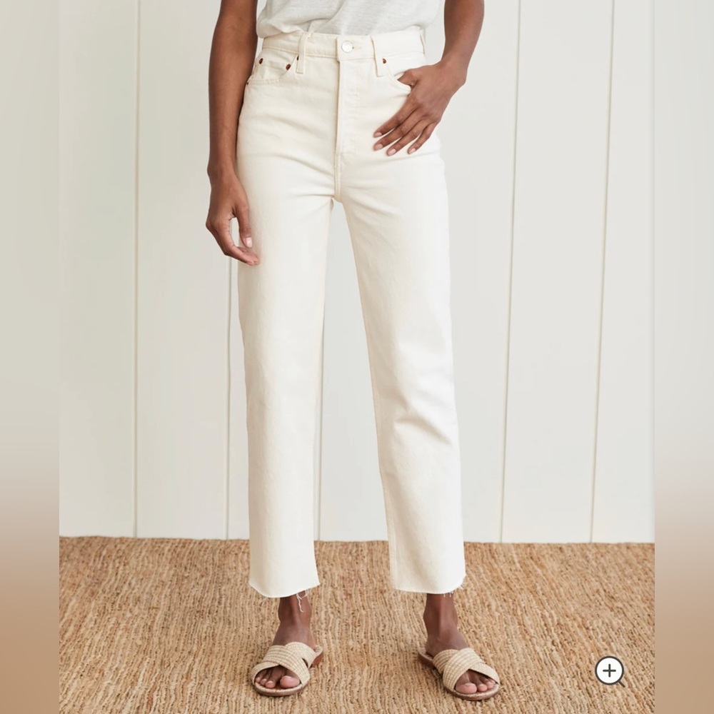 RE/DONE Vintage White 70s Stove Pipe Jeans Size 26